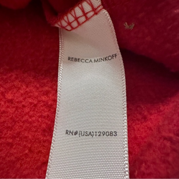 Rebecca Minkoff Stripe Ruffle Sweatshirt Red Size XS Ruffle Cuff Pullover - Picture 8 of 9